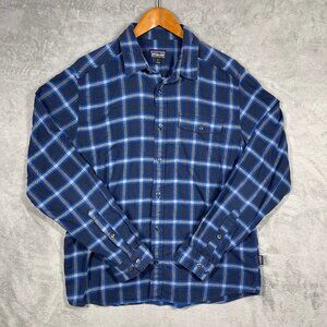 Patagonia Mens Organic Cotton Blue Plaid‎ Button-Up Long-Sleeve Shirt Size M